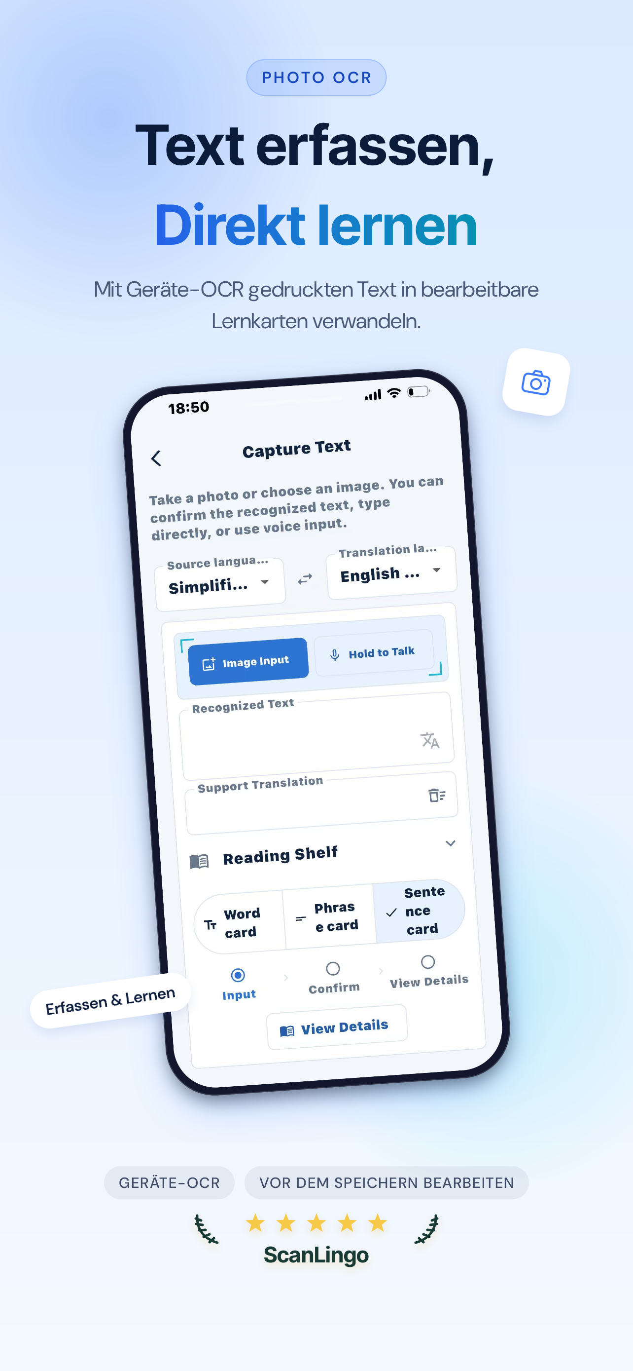 Español — OCR con cámara
